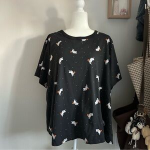 NWT Old Navy Halloween Ghost Print Shirt in Black Women’s Size 3X Spooky Cute